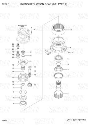 Anpassbare Farbe Bagger Endantrieb Motor R110-7 39N4-12100 Katalog