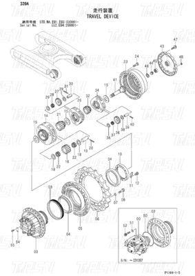 Grabenmaschine Schwarz ZX330 ZX350 ZX360 ZX370 Reisemotor Katalog Hydraulische Antriebseinheit 9190221 9190222 9212584 9232360