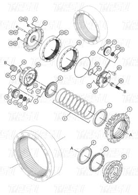 OEM-Stahl 227-6949 296-6299 353-0611 523-0574 353-0615 E320D Baggerfahrantrieb Katalog Getriebe