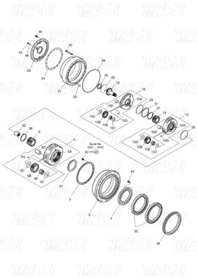404-00098C 170402-00009 TRAVEL DRIVE NUTZUNG FÜR DOOSAN KATALOG DX300 SOLAR300-5/7