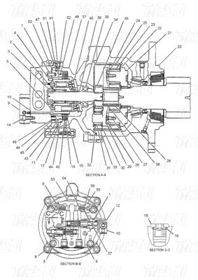 Katalog benutzerdefinierte Farbe Bagger Schwingantriebe Reduktor 312-6319 E308D
