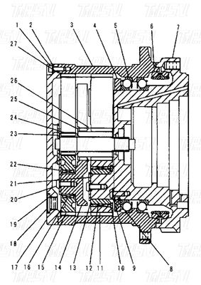114-1466 Schwerlaststahlbagger Fahrantrieb Getriebe mit Schraube auf der Installation Katalog E312B
