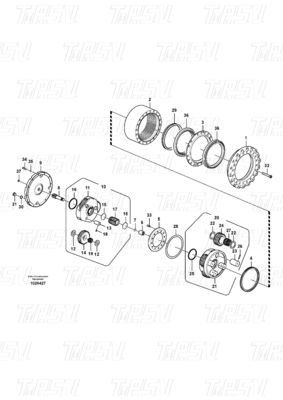 VOE14575732 Reisegetriebe für Stahlbagger für Volvo-Katalog EC240B