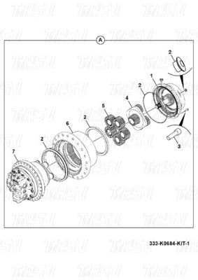 333/K0684 Reisegetriebe für Stahlbagger mit hydraulischem Reisemotorantrieb JS200 Katalog