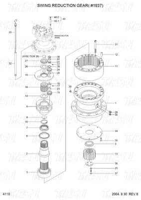 R210-7 Hyundai Bagger Schwinggetriebe-Box Katalog 31N6-10150 Planetenreduktor