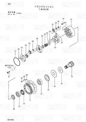 Schraube auf Bagger-Swing-Antriebe Katalog EX55UR-3 ZX55UR ZX55UR-HHE 4421990