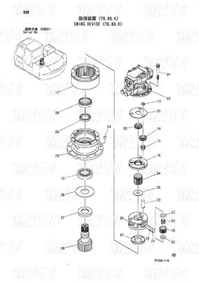 Hydraulischer Schwingmotorantrieb Bagger Schwingantrieb Katalog 4445648 4470057 ZX70