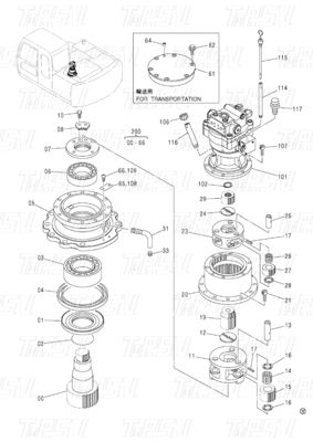 Bolt On Steel Planetärer Bagger Schwing Getriebe Antrieb Katalog 9196343 ZX120