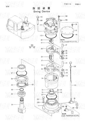 9118328 EX60-3 Bagger Schwingantrieb Katalog Motorteile mit Planetengetriebe Reduktor