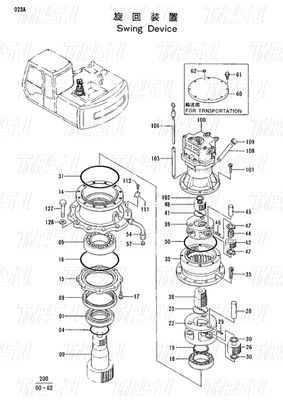 9111265 Schwerlast EX120-2 Bagger Schwingantrieb Katalogsystem Hydraulikmotor