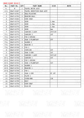 Anpassbarer Exkavator-Reisetrieb XKAY-01867 R110-7 mit Planetenreduktor und Schrauben