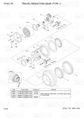 31Q6-40020 31Q6-40021 31Q6-40022 Energie Bergbau R220-9 Bagger Fahrantrieb Motor Katalog