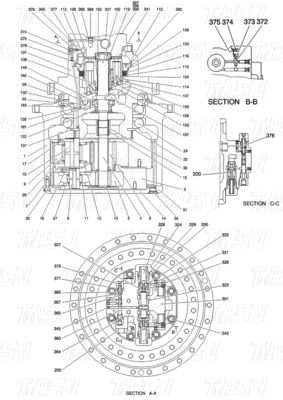 Maschinenreparaturwerkstätten YN15V00037F2 SK210-8Exkavator Reisen Drvie Katalog Teile im Transport Verpackung Holzkiste