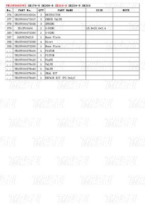 Maschinenreparaturwerkstätten YN15V00037F2 SK210-8Exkavator Reisen Drvie Katalog Teile im Transport Verpackung Holzkiste