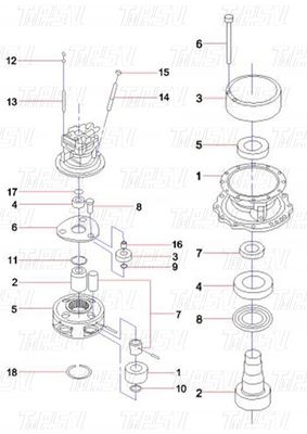 60042755 SY365C Bagger Schwingantrieb Katalog Motor Schraubanlage