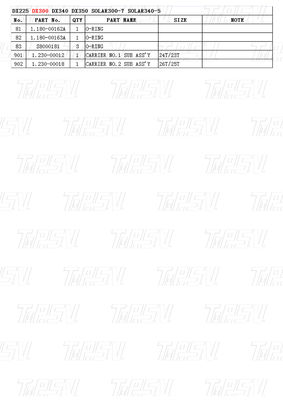K1003134 DX300 Baggerfahrantrieb Katalog Schraube auf Stahlbaugruppen mit Planetenreduktoren