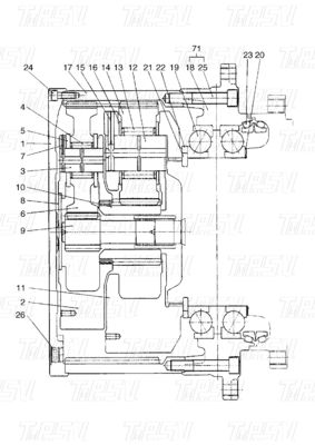 Planetarische 401-00005A DX420 Baggerfahrantrieb Katalog mit hydraulischem Schwingmotor