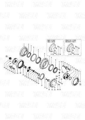 096-4315 096-6334 099-3665 E200B Bagger Reisetrieb Katalog Motorteile für verschiedene Modelle