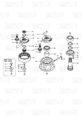 Schwarzer Stahl 096-4329 5I-5393 5I-5394 096-5898 5I-5492 099-4137 E200B Schwingantrieb für Bagger