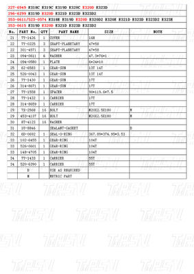 OEM-Stahl 227-6949 296-6299 353-0611 523-0574 353-0615 E320D Baggerfahrantrieb Katalog Getriebe