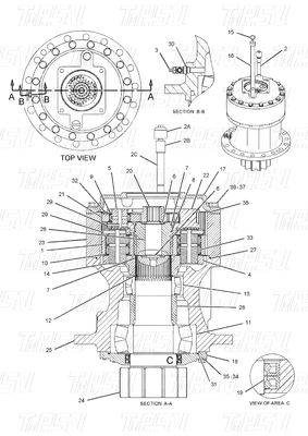 Schwarz 191-2693 E325C Bagger Schwingantriebe Katalog Schraubschrauber auf Lager Hydraulischer Schwingantrieb