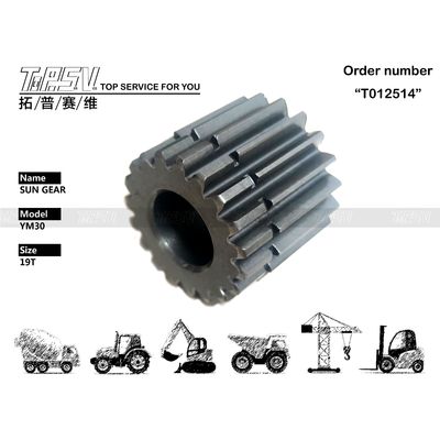 Hochpräzises YM30-Bagger-Fahrantriebs-Sonnenrad, 2-stufig, für Schwermaschinen, in schwarzer Ausführung