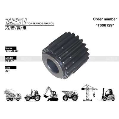 FUFRP-1159-08 Hochpräzision PC30-7 Bagger Reisen 2 Stufe Sonnenräder In schwarzer Farbe