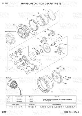 Good price Katalog Bagger Endantrieb Planetenreduktor 10 Tonnen Schwarz XJDG-00001 R110-7 Online